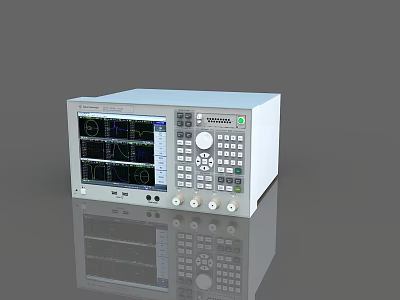 Professional Electronic Test Equipment With Waveform Display Screen Control Buttons Knobs And Interface Ports 3d model