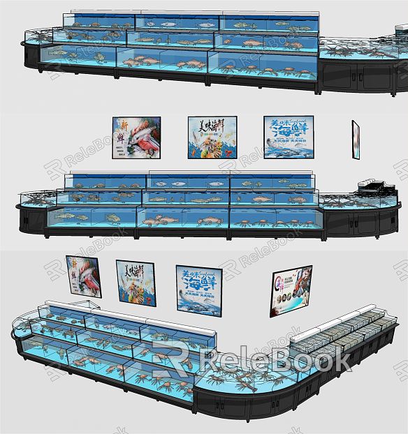 Modern Seafood Pond Supermarket Seafood Pond model