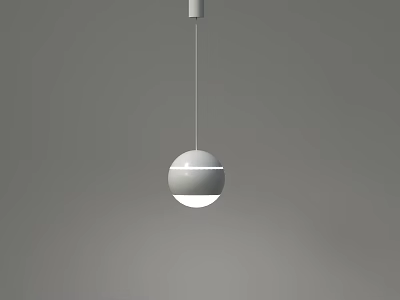 Modern Minimalist White Spherical Pendant Light Sleek Interior Design 3d model
