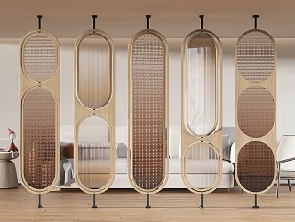 Modern partition glass partition screen 3d model