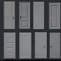 Various White Interior Swing Doors With Different Modern Designs For Home Use 3d model