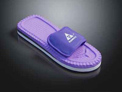 Purple Indoor Slippers With Comfortable Footbed And Textured Non Slip Sole For Home Daily Wear 3d model