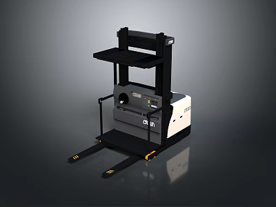 Modern Industrial Electric Stacker With Forks Control Panel And Lifting Equipment Design 3d model