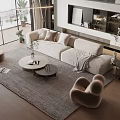 Sofa coffee table combination 3d model