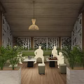 Beachfront Sunset Restaurant With Open Air Terrace Steps And Ocean View Lights