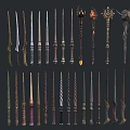 Various Types of Fantasy Weapons With Intricate Designs And Ornate Handles