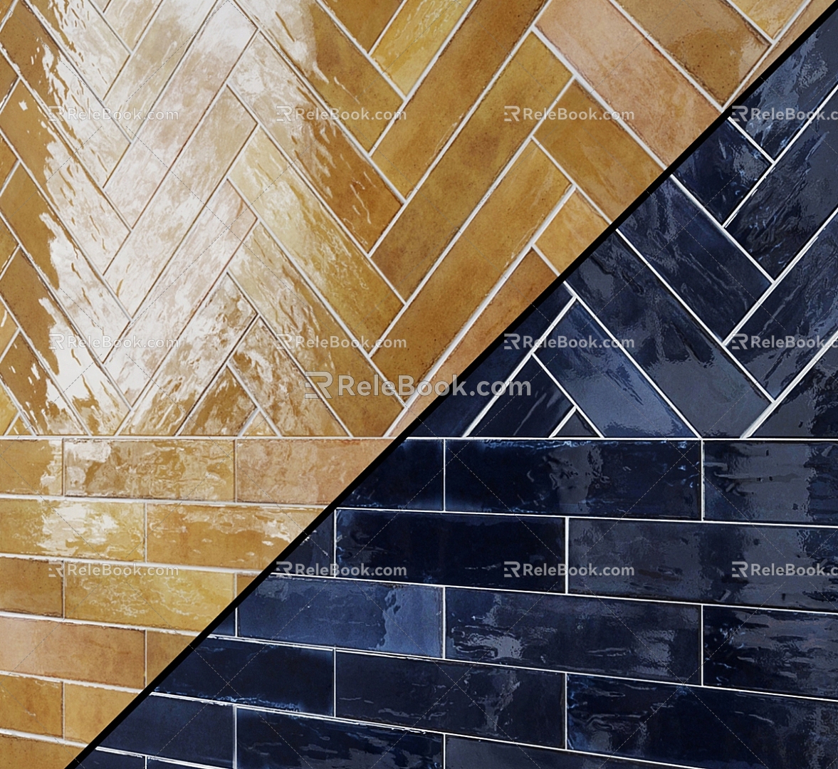 Modern Brick Wall Glazed Tile Wall Tile 3d model