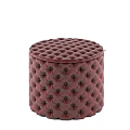 Blue Velvet Tufted Ottoman With Gold Buttons And Various Color Options