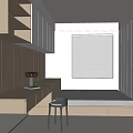 Modern Tatami Bedroom Interior With Built in Desk White Cabinets And Window Blinds