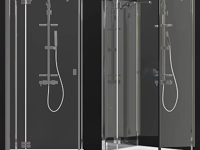Modern Shower Sauna Interior Design With Glass Enclosure And Steam Shower System 3d model