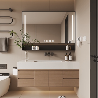 Modern Washbasin Bathroom Cabinet Finished Bathroom Cabinet Table Basin Ornaments 3d model