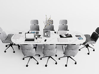 Modern Conference Table and Chair Conference Table Small Conference Table 3d model