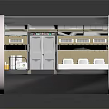 Subway Car Interior With White Seats Doors And Luggage Racks