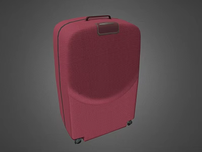 Durable Stylish Red Suitcase With Textured Surface Handle And Rolling Wheels 3d model
