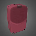Durable Stylish Red Suitcase With Textured Surface Handle And Rolling Wheels