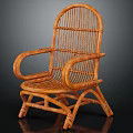 Wicker Leisure Chair With Handwoven Rattan Design Comfortable Armrests And Natural Style