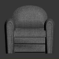 Modern Gray Upholstered Armchair With Soft Fabric Comfortable Seating And Simple Design