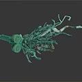 Mechanical Organic Hybrid Scene Component With Wired Metallic And Biological Elements 3d model