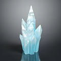 Blue Crystal Cluster With Multiple Pointed Spires On Dark Background And Shiny Reflection 3d model