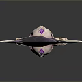 Fantasy Sword With Unique Purple Blade And Intricate Golden Hilt Decorations