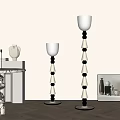 French Middle Ancient Floor Lamp Simple Atmosphere Lamp 3d model