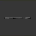 Futuristic Sci-Fi Weapon Design With Metallic Texture Blue Glowing Accents And Grip Handle