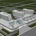 Modern Hospital Building Exterior With Multi Story Structure And Medical Design