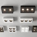 Black and White Downlights and Spotlights 2 3 4 Head Ceiling Mounted Modern Fixtures
