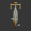 White Bicycle With Yellow Handlebars Seat And Rims