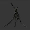 Mechanical Tripod Mounted Heavy Weapon With Robotic Structure And Industrial Design
