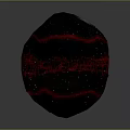 Heart Shaped Wooden Stone Artwork With Black And Red Textured Surface Design
