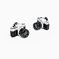 Two Vintage Film Cameras With Classic Design And Detachable Lenses