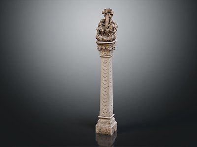 European Roman Column Roman Column Carving model