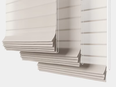 White Folded Blinds With Multiple Layers And Smooth Material For Interior Use 3d model