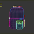 Blue Daily Use Backpack With Orange Accents And Practical Pockets