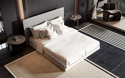 Style Commodity Bed 3d model