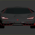Modern Gray Sports Car Featuring Red Accents Sleek Body And Rear Spoiler