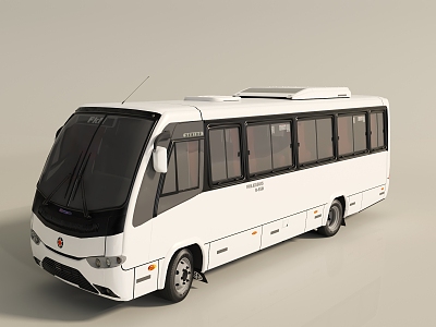 Hyundai White Bus 3d model