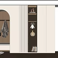 Shoe Cabinet Shoe Changing Stool 3d model