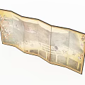 Japanese Screen Folding Screen 3d model