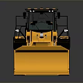 Yellow Heavy Duty Front Loader With Large Bucket Black Wheels And Cab