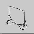 Black Metal Stand With Minimalist Geometric Design On Light Background And Shadow Detail