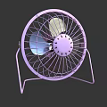 Purple Desktop Air Cooler Fan With Metal Mesh Cover And Modern Design