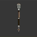Decorative Battle Hammer With Wooden Handle Braided Accents Intricate Colorful Head And Traditional Craftsmanship