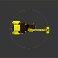 Yellow Utility Excavator Vehicle With Front Bucket And Metal Claw For Construction Work