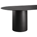 Modern Black and White Dining Tables with Oval Tabletop and Cylindrical Legs