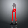 Red Manual Bolt Cutter Tool with Long Handles Heavy Duty Cutting Equipment