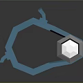 Blue Mechanical Clamp Equipment With Gray Hexagonal Component And Geometric Structure
