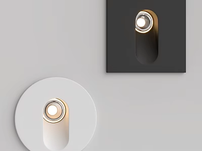 Modern Minimalist Wall Lamps With Black And White Bases And Gold Accents 3d model