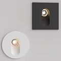 Modern Minimalist Wall Lamps With Black And White Bases And Gold Accents